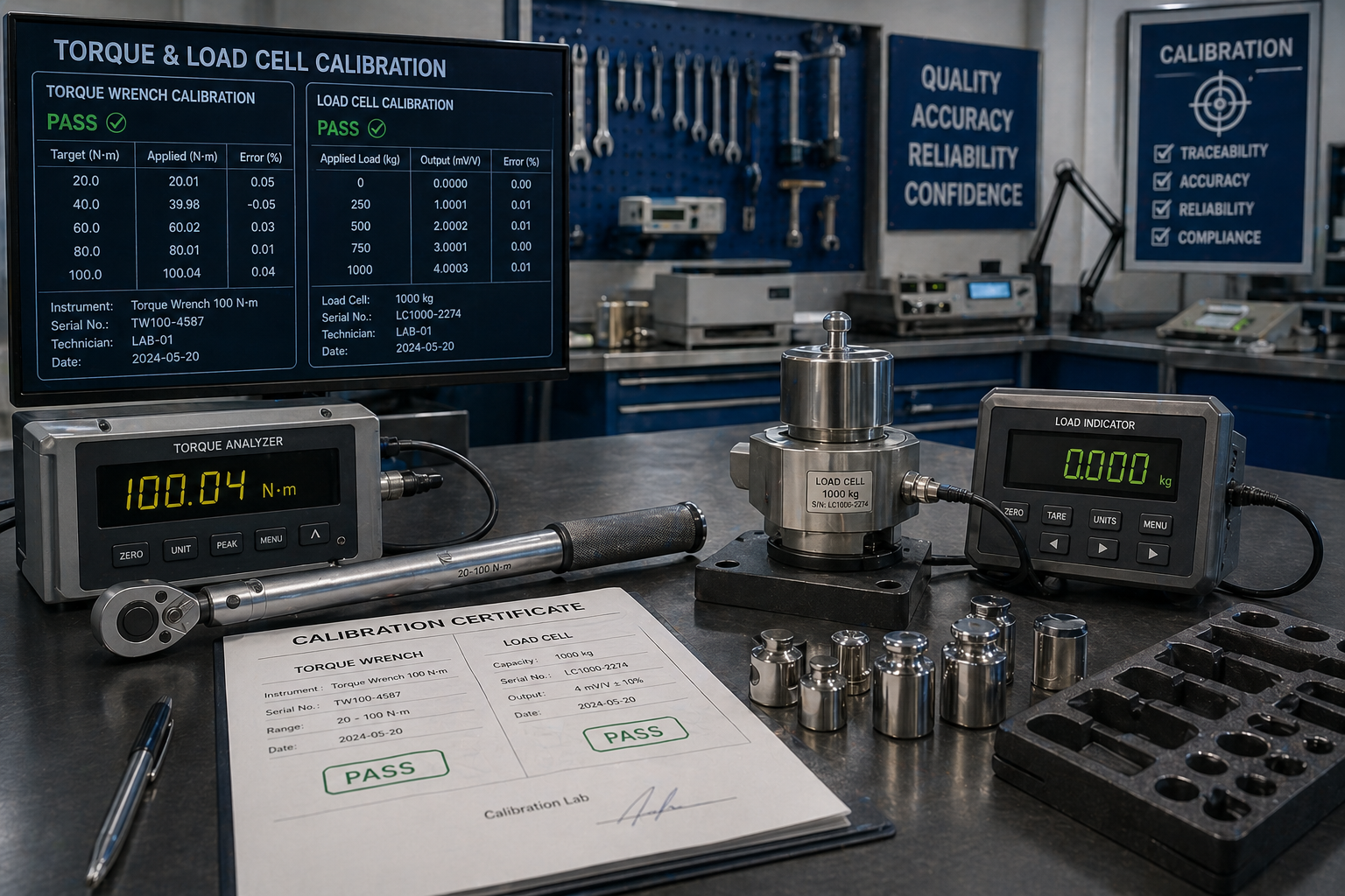 Torque and load cell calibration