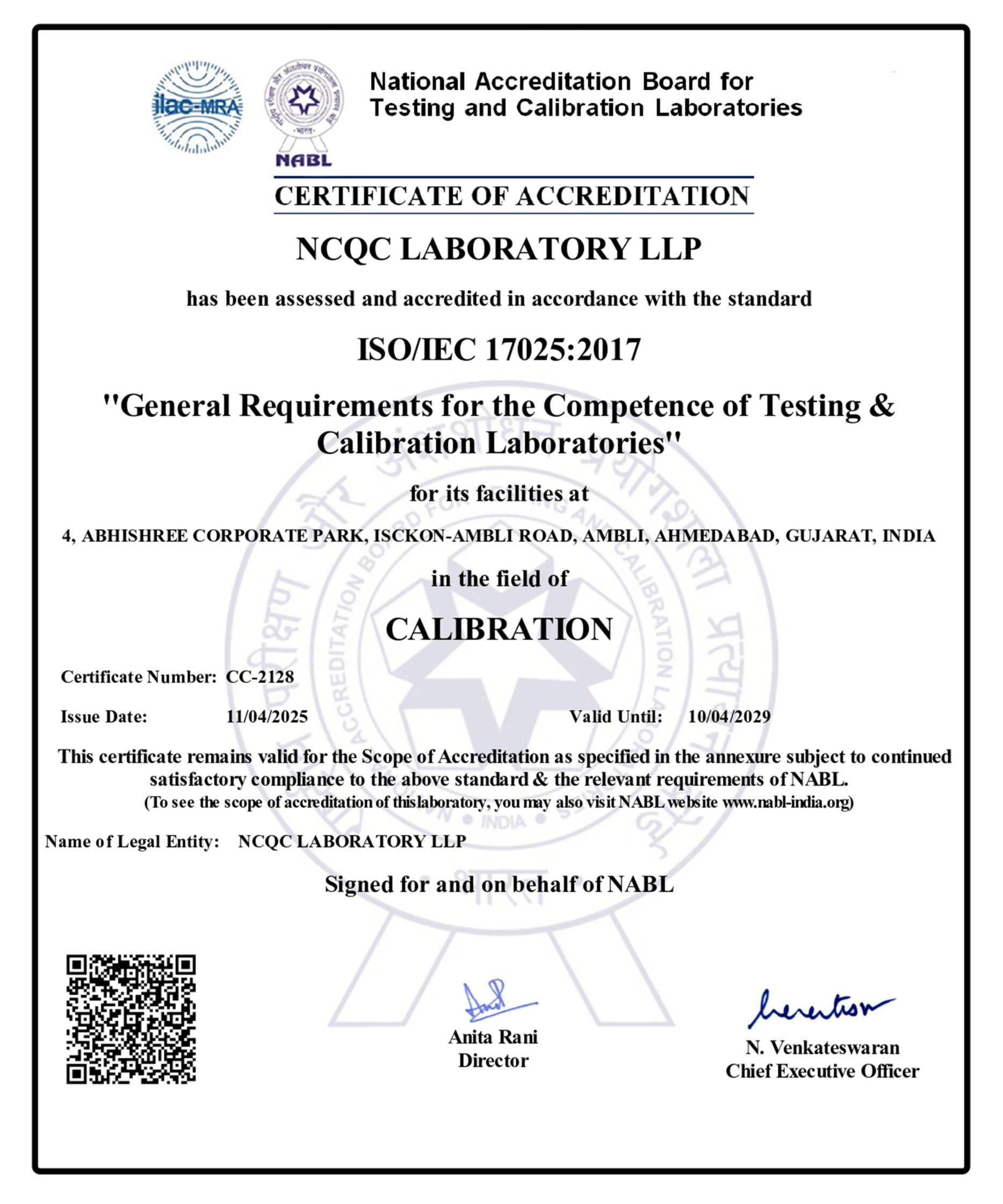 nabl certified calibration lab