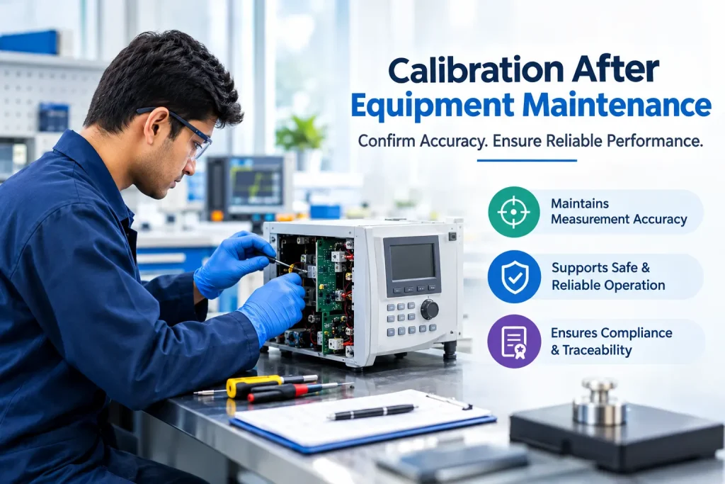 Calibration after equipment maintenance for accurate measuring instruments
